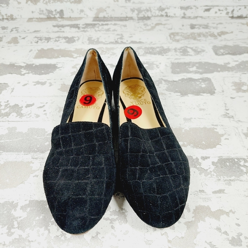 Vince Camuto Melley Black Suede Slip On Business Casual Comfy Loafers O359 - Picture 3 of 11